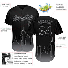 Load image into Gallery viewer, Custom Black Gray 3D San Antonio City Edition Fade Fashion Authentic Baseball Jersey