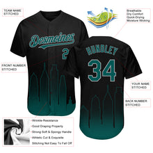 Load image into Gallery viewer, Custom Black Midnight Green-Gray 3D Philadelphia City Edition Fade Fashion Authentic Baseball Jersey