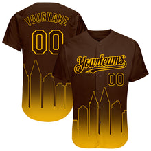 Load image into Gallery viewer, Custom Brown Gold 3D San Diego City Edition Fade Fashion Authentic Baseball Jersey
