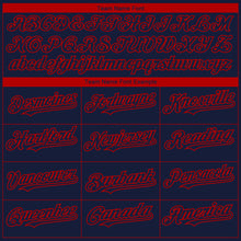 Load image into Gallery viewer, Custom Navy Navy-Red 3D Los Angeles City Edition Fade Fashion Authentic Baseball Jersey