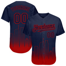 Load image into Gallery viewer, Custom Navy Navy-Red 3D Los Angeles City Edition Fade Fashion Authentic Baseball Jersey