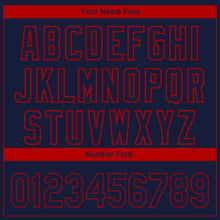 Load image into Gallery viewer, Custom Navy Red 3D Atlanta City Edition Fade Fashion Authentic Baseball Jersey