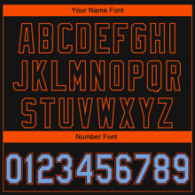 Load image into Gallery viewer, Custom Black Powder Blue-Orange 3D Miami City Edition Fade Fashion Authentic Baseball Jersey