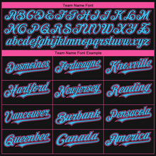 Load image into Gallery viewer, Custom Black Sky Blue-Pink 3D Miami City Edition Fade Fashion Authentic Baseball Jersey