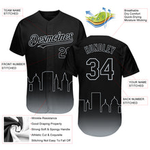 Load image into Gallery viewer, Custom Black Silver 3D Oakland City Edition Fade Fashion Authentic Baseball Jersey