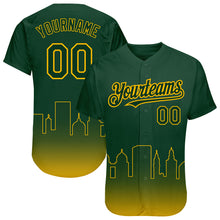 Load image into Gallery viewer, Custom Green Gold 3D Oakland City Edition Fade Fashion Authentic Baseball Jersey