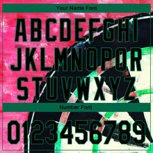 Load image into Gallery viewer, Custom Black Kelly Green-Red 3D Pattern Design Dart Board Authentic Baseball Jersey