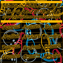 Load image into Gallery viewer, Custom Black Gold 3D Pattern Design Bowling Authentic Baseball Jersey