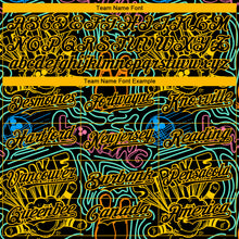 Load image into Gallery viewer, Custom Black Gold 3D Pattern Design Bowling Authentic Baseball Jersey