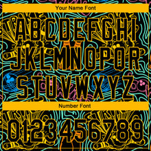 Load image into Gallery viewer, Custom Black Gold 3D Pattern Design Bowling Authentic Baseball Jersey