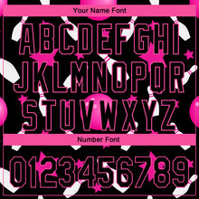 Load image into Gallery viewer, Custom Black Pink 3D Pattern Design Bowling Authentic Baseball Jersey