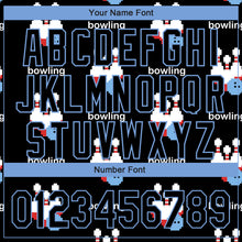 Load image into Gallery viewer, Custom Black Light Blue 3D Pattern Design Bowling Authentic Baseball Jersey