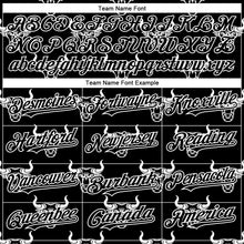 Load image into Gallery viewer, Custom Black White 3D Pattern Design Ox Authentic Baseball Jersey