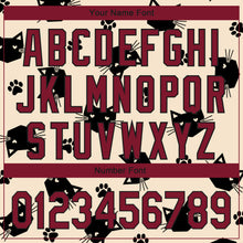 Load image into Gallery viewer, Custom Cream Crimson-Black 3D Pattern Design Cat Authentic Baseball Jersey