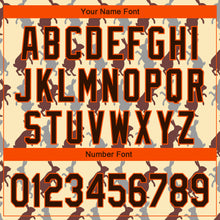 Load image into Gallery viewer, Custom City Cream Brown-Orange 3D Pattern Design Rabbit Authentic Baseball Jersey