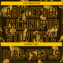 Load image into Gallery viewer, Custom Brown Yellow 3D Pattern Design Leopard Authentic Baseball Jersey