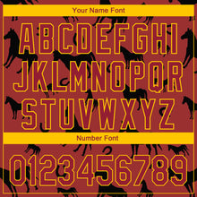 Load image into Gallery viewer, Custom Cardinal Yellow 3D Pattern Design Horse Authentic Baseball Jersey