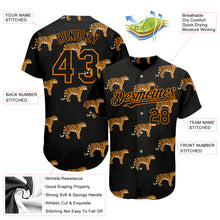 Load image into Gallery viewer, Custom Black Bay Orange 3D Pattern Design Tiger Authentic Baseball Jersey