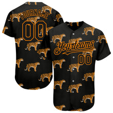 Load image into Gallery viewer, Custom Black Bay Orange 3D Pattern Design Tiger Authentic Baseball Jersey