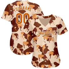 Load image into Gallery viewer, Custom Cream Texas Orange-White 3D Pattern Design Ox Authentic Baseball Jersey