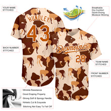 Load image into Gallery viewer, Custom Cream Texas Orange-White 3D Pattern Design Ox Authentic Baseball Jersey