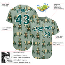 Load image into Gallery viewer, Custom Green Grass Green-White 3D Pattern Design Bear Authentic Baseball Jersey