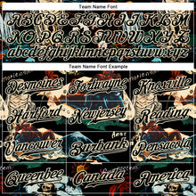 Load image into Gallery viewer, Custom Black Cream 3D Tropical Plant And Skull Fashion Authentic Baseball Jersey