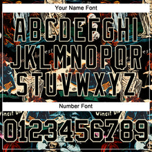 Load image into Gallery viewer, Custom Black Cream 3D Tropical Plant And Skull Fashion Authentic Baseball Jersey