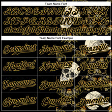 Load image into Gallery viewer, Custom Black Old Gold 3D Plant And Skull Fashion Authentic Baseball Jersey