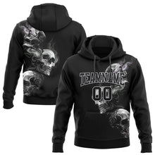 Load image into Gallery viewer, Custom Stitched Black Gray 3D Skull Fashion Sports Pullover Sweatshirt Hoodie
