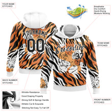 Load image into Gallery viewer, Custom Stitched Orange Black-White 3D Pattern Design Tiger Sports Pullover Sweatshirt Hoodie