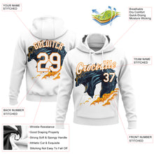 Load image into Gallery viewer, Custom Stitched White Bay Orange 3D Pattern Design Fire Dragon Sports Pullover Sweatshirt Hoodie