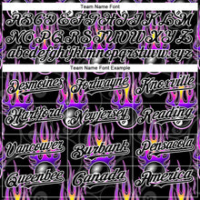 Load image into Gallery viewer, Custom Black White 3D Pattern Design Flaming Billiards Snooker 8 Ball Authentic Baseball Jersey