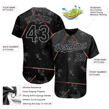Load image into Gallery viewer, Custom Black Gray 3D Pattern Design Billiards Snooker 8 Ball Authentic Baseball Jersey