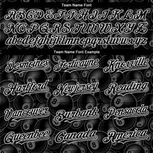 Load image into Gallery viewer, Custom Black White 3D Pattern Design Billiards Snooker 8 Ball Authentic Baseball Jersey