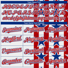 Load image into Gallery viewer, Custom White Red-Royal 3D American Flag Authentic Baseball Jersey