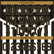 Load image into Gallery viewer, Custom Black Old Gold-White 3D American Flag Authentic Baseball Jersey