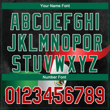 Load image into Gallery viewer, Custom Black Red Kelly Green 3D Mexican Flag Authentic Baseball Jersey