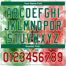 Load image into Gallery viewer, Custom Kelly Green Red-White 3D Mexican Flag Watercolored Splashes Grunge Design Authentic Baseball Jersey