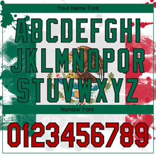 Load image into Gallery viewer, Custom White Red Kelly Green-Black 3D Mexican Flag Grunge Design Authentic Baseball Jersey