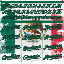 Load image into Gallery viewer, Custom White Red Kelly Green-Black 3D Mexican Flag Authentic Baseball Jersey