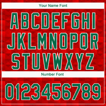 Load image into Gallery viewer, Custom Red Kelly Green-White 3D Mexico Authentic Baseball Jersey