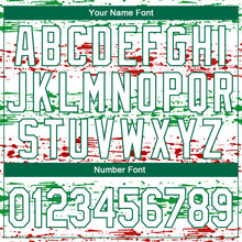 Load image into Gallery viewer, Custom White Kelly Green-Red 3D Mexico Authentic Basketball Jersey