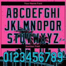 Load image into Gallery viewer, Custom Pink Lakes Blue-Black 3D Miami Palm Trees City Edition Authentic Baseball Jersey