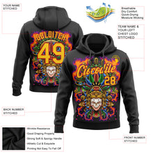 Load image into Gallery viewer, Custom Stitched Black Yellow-Red 3D Pattern Design Black History Month Sports Pullover Sweatshirt Hoodie