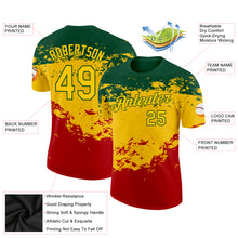 Load image into Gallery viewer, Custom Green Yellow-Red 3D Pattern Design Black History Month Performance T-Shirt