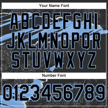 Load image into Gallery viewer, Custom Stitched Black Light Blue 3D Pattern Design Torn Paper Style Sports Pullover Sweatshirt Hoodie