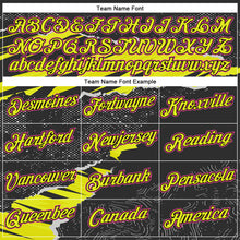 Load image into Gallery viewer, Custom Stitched Black Pink-Neon Yellow 3D Pattern Design Torn Paper Style Sports Pullover Sweatshirt Hoodie