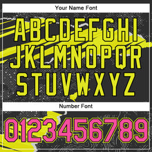 Load image into Gallery viewer, Custom Stitched Black Pink-Neon Yellow 3D Pattern Design Torn Paper Style Sports Pullover Sweatshirt Hoodie