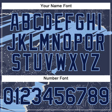 Load image into Gallery viewer, Custom Stitched Navy Light Blue 3D Pattern Design Torn Paper Style Sports Pullover Sweatshirt Hoodie